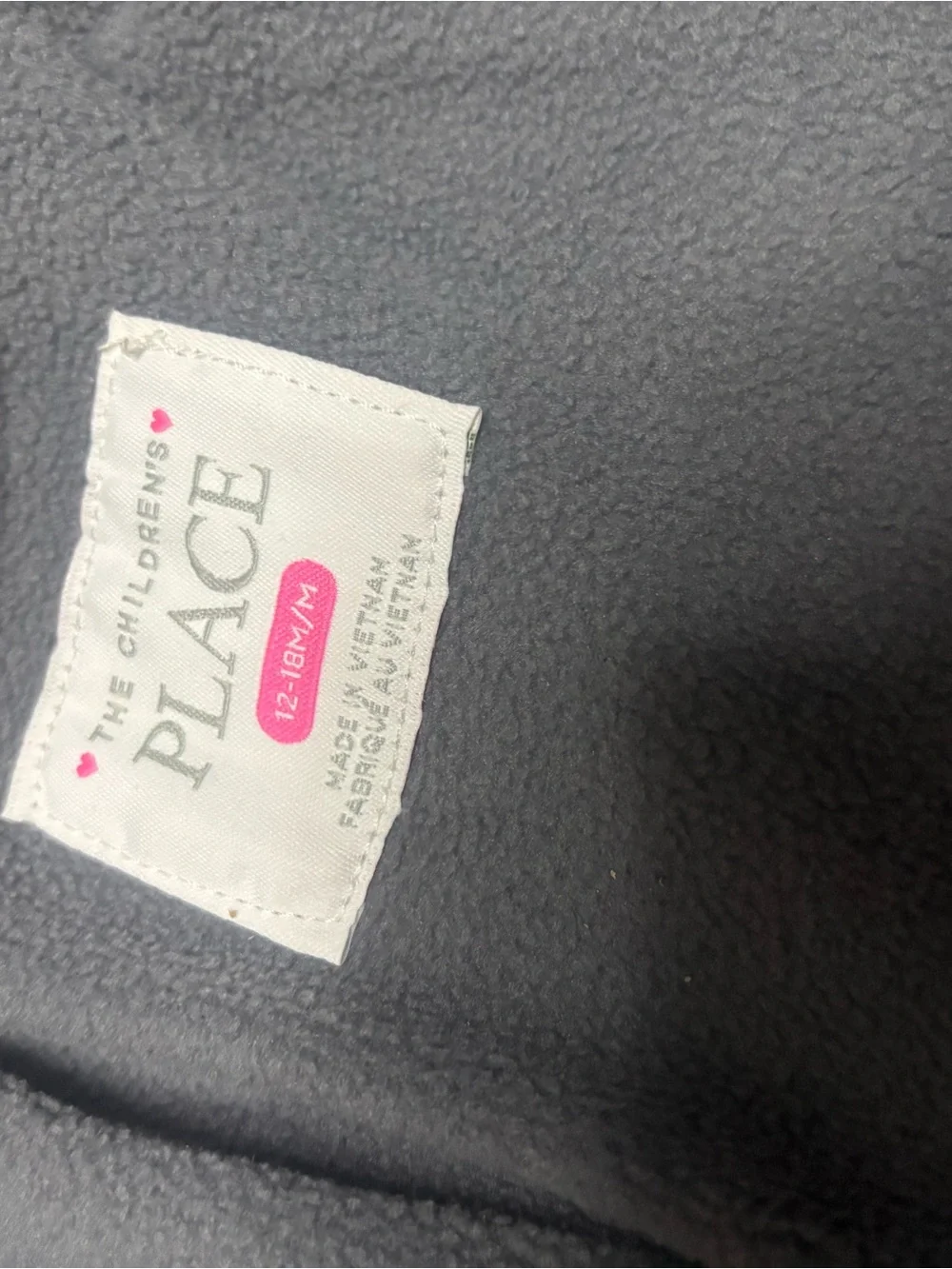 The Children's Place Girls Charcoal Gray Puffer Coat with Fleece Lining